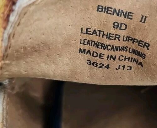 Polo Ralph Lauren Bienne II Bootsschuhe Herren 9 D Blau & Weiß Leder Halbschuhe - Bild 3 von 11