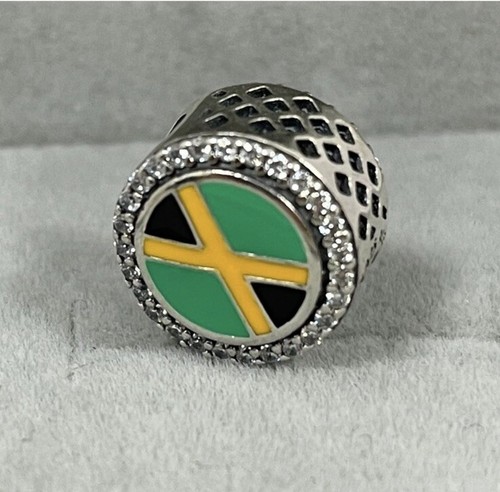 Rare PANDORA Country Of JAMAICA EXCLUSIVE Sparkling Flag Enamel CHARM - Picture 4 of 6