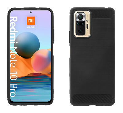 ZUBEHÖR für Xiaomi Redmi Note 10 Pro Max SCHUTZHÜLLE SILIKON BUMPER CARBON