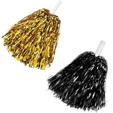 2 Pcs Cheerleading Pom Poms with Handle Team Sports Dance Cheering Pompoms