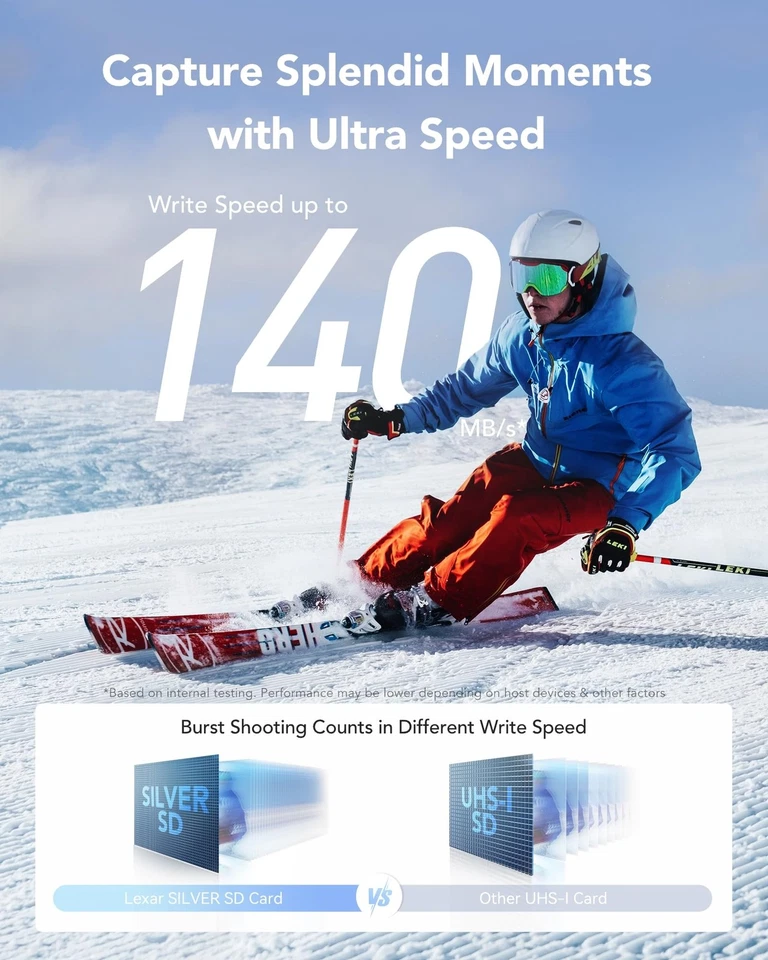 Lexar 256GB SD Card SILVER, Up to 205MB/s Read, 140MB/s Write, SDXC UHS-I Memory - Image 3 of 4