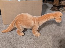 Vintage R. DAKIN 1980 Large Brontosaurus Stuffed Plush Toy Animal 24  brown dino