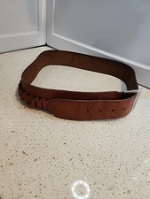 Vintage USA HUNTER 138 Brown Leather Ammo Belt - Medium 25 Round - .38 Caliber