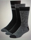 3 Pairs Avalanche Men's Ultimate Thermal Crew Socks in Black Size: 6-12