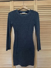 Women’s Gray Bodycon Short Dress. Long Sleeve Stretch Pullover. Medium Size