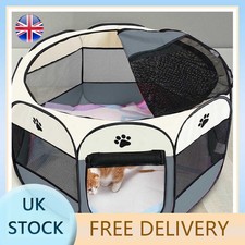 Pet Octagon Playpen / Pet Tent & Fence , Zipper Door Design, Silver Gray
