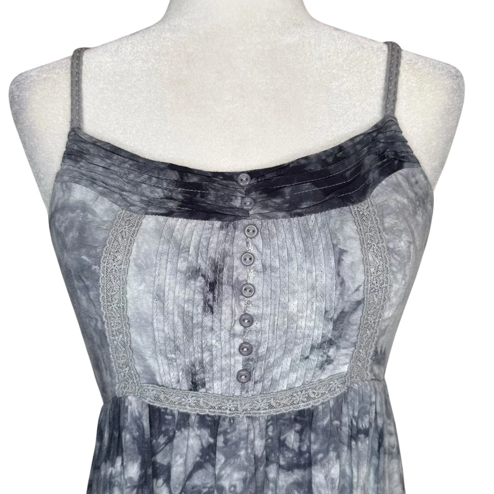 Vestido S Twelve Maxi Babydoll M Boho Hada Campesina Cabaña Crochet En Niveles Calado Foto 4 de 4