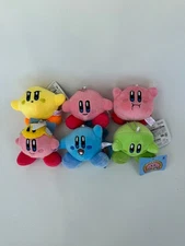 Kirby 20th Anniversary 3" Soft Keychains – Set of 6 – Cute Plush Keychain NWT