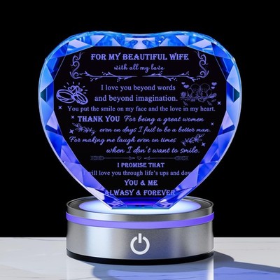 Qianwei Gifts for Wife from Husband Unique - Personalized Crystal Heart Gifts...