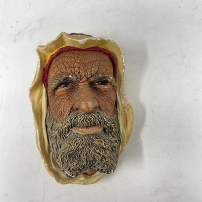 Vintage Bossons England Chalkware Head Art Syrian with beard