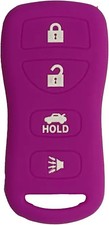 Silicone Key Fob Cover with 4 Buttons for 350Z Maxima Quest 2002 Color: Purple