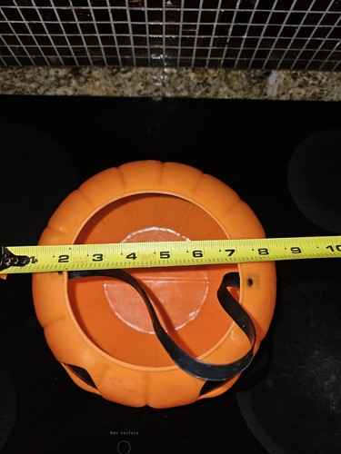 Vintage Empire 9" Halloween Pumpkin Blow Mold Candy Bucket w Strap - Picture 3 of 6