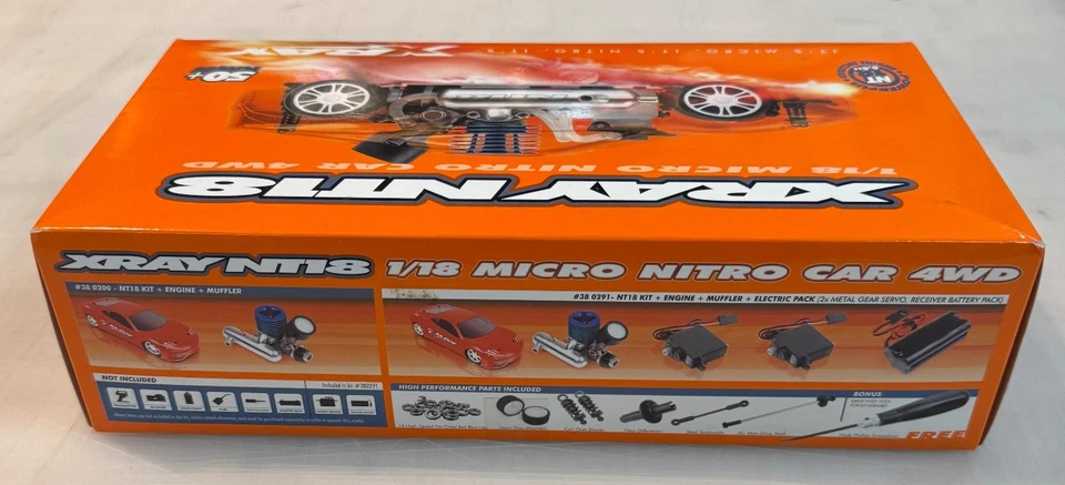 Xray NT18 1/18 Scale Micro Nitro Rc Car Kit NIB w Spectrum SR300 & Hitec HS-85BB - Image 4 of 4