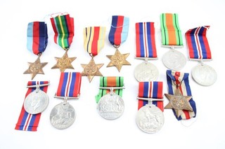 12 WW2 Medals Inc Pacific Africa 1939 45 Stars War And Defence