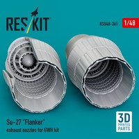 Reskit RSU48-0361 - 1:48 Su-27 Flanker Exhaust Nozzles For Gwh Kit (3D Printed)