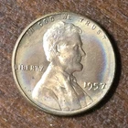 1957 Lincoln Wheat Cent Uncirculated Rainbow Toning #R193