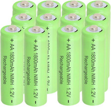 12 Count Ni-Mh 1.2V AA 1800Mah Rechargeable Batteries Double a Batteries Prechar 1.84 per gallon
