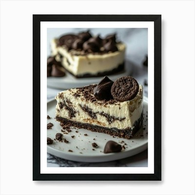 Leckere Oreo Käsekuchen Bars mit gerahmtem Wandbild Poster Leinwanddruck Bild