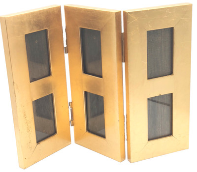 Restoration Hardware By Umbra Hinged Frame Gold Leaf 9 Wallet 2.5 x 1'' Openings