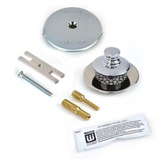 Universal Nufit Push Pull Bathtub Stopper with Grid Strainer, One Hole Overflow
