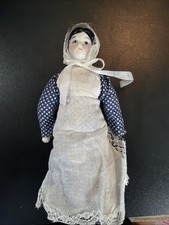 Vintage 8  Porcelain Head/Hands/Feet Cloth Body China Doll