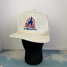 NOS VTG Walt Disney World Snap Back Hat Cap White Mens New Era Made in USA 80s