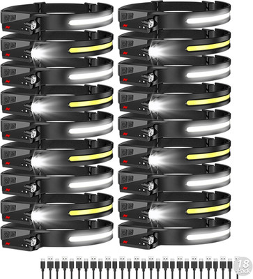 Rechargeable Headlamp 18 Pack, 230°Beam Headlamp for Adults, 6 Mode Camping & Sp