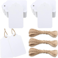 200Stk GeschenkanhäNger Weiß: 7X4Cm Kraftpapier Etiketten AnhäNger Mit Juteschnu