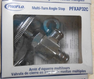 ProFlo 1/2'' PEX x 3/8'' Compression Multi-turn Angle Supply Stop PFXAP32C