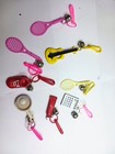 Vintage RETRO 80's Plastic Bell Clip On CHARMs Lot of 8 — photo 4