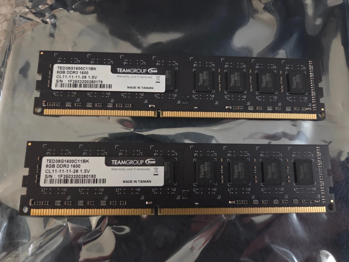 Team Group DDR3 SDRAM 8 GB Capacity per Module Memory (RAM) for