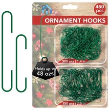 Iconikal 450-Count Green Ornament Hooks Heavy Duty 1.4  2.5-Inch Christmas Tree