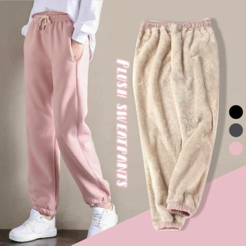 Women Warm Pants Jogging Winter Thick Trousers Fleece Lined Joggers Sports pants - Image 4 of 4