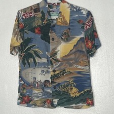 Reyn Spooner Boys Hawaiian Shirt XXS 2-3 Toddler Vacation Flight Lei Aloha Retro
