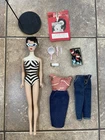 Vintage Brunette Ponytail Barbie Doll #3 Accessories Sunglasses Shoes  1960