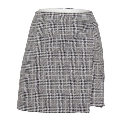 Max Studio, Rock, Größe: L, Grau/Schwarz/Beige, Karo, Tweed, Damen #21C