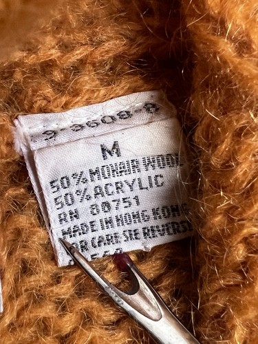 Vintage 80s 90s Hooded Mohair Blend Cardigan Grunge David Benjamin Womens Size M - Picture 5 of 8