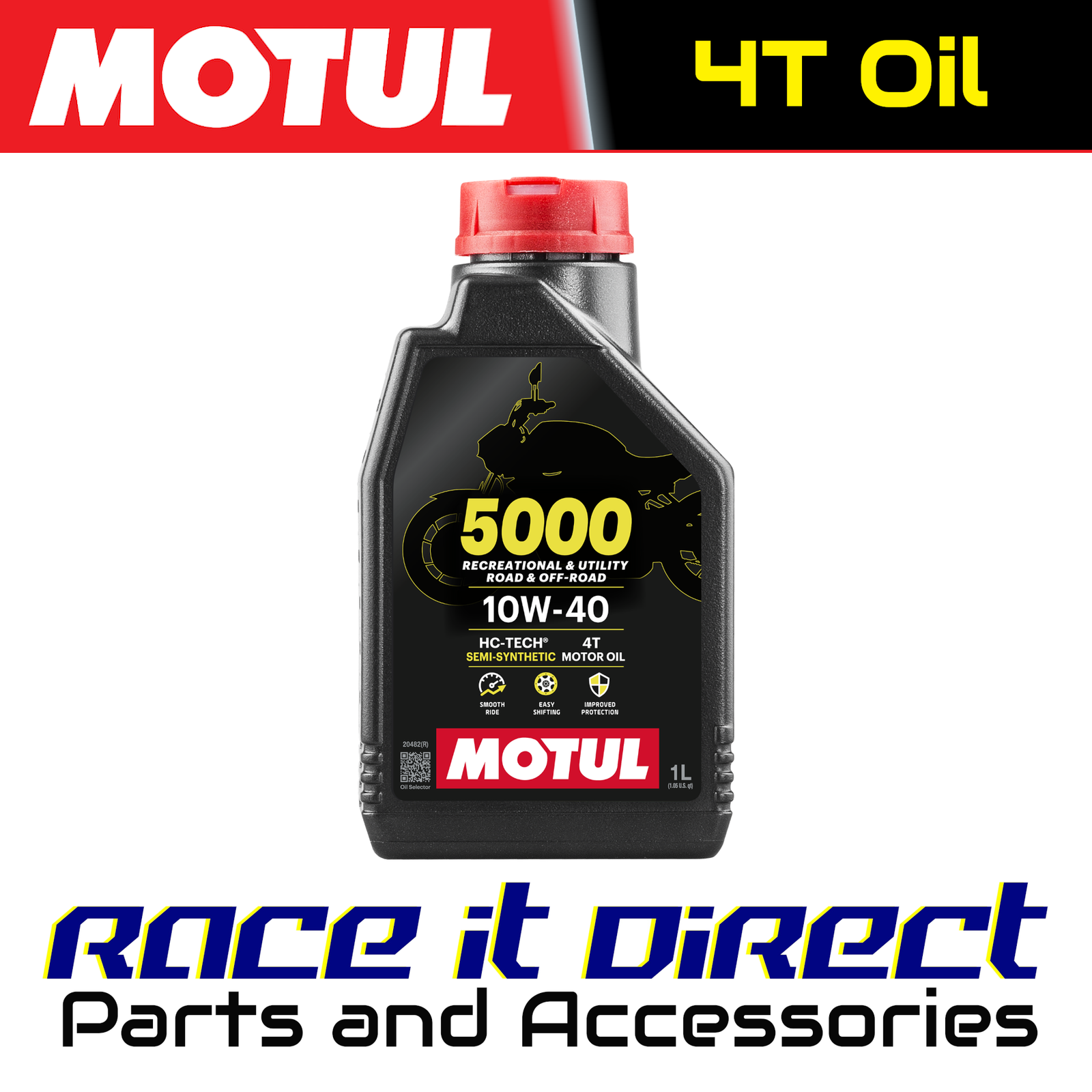 Motul 5000 10W40 4T Semi Synthetic Motorcycle Engine Oil Semi Synth 1 Litre