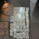 Dominoes Tile Game Pieces/Tiles - White & Black Plastic Domino Tiles — photo 2
