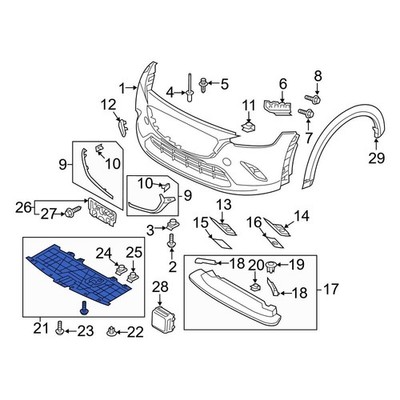 For Mazda CX-3 2016-2021 Mazda DH4J5611Y Front Bumper Splash