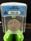 2005 ANACS MS69 American Eagle Silver Dollar $1 - .999  TONER #2248
