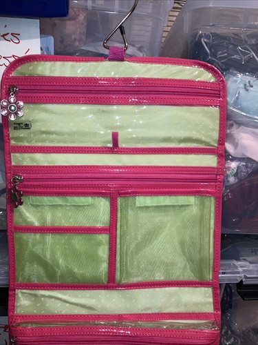 Modella Toiletries Bag Hang Hook 3 Flowers On Zips New Vintage - Picture 11 of 19
