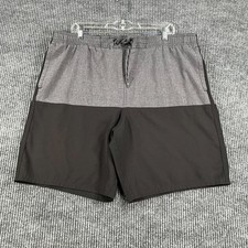 Nike Swim Trunks Shorts Mens Large Black Gray Beach Ocean Pool Lined Drawstrings