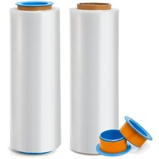 2 Pack Clear Stretch Wrap, 18" x 1000 Feet Heavy Duty Film with Handle, 80 Ga...