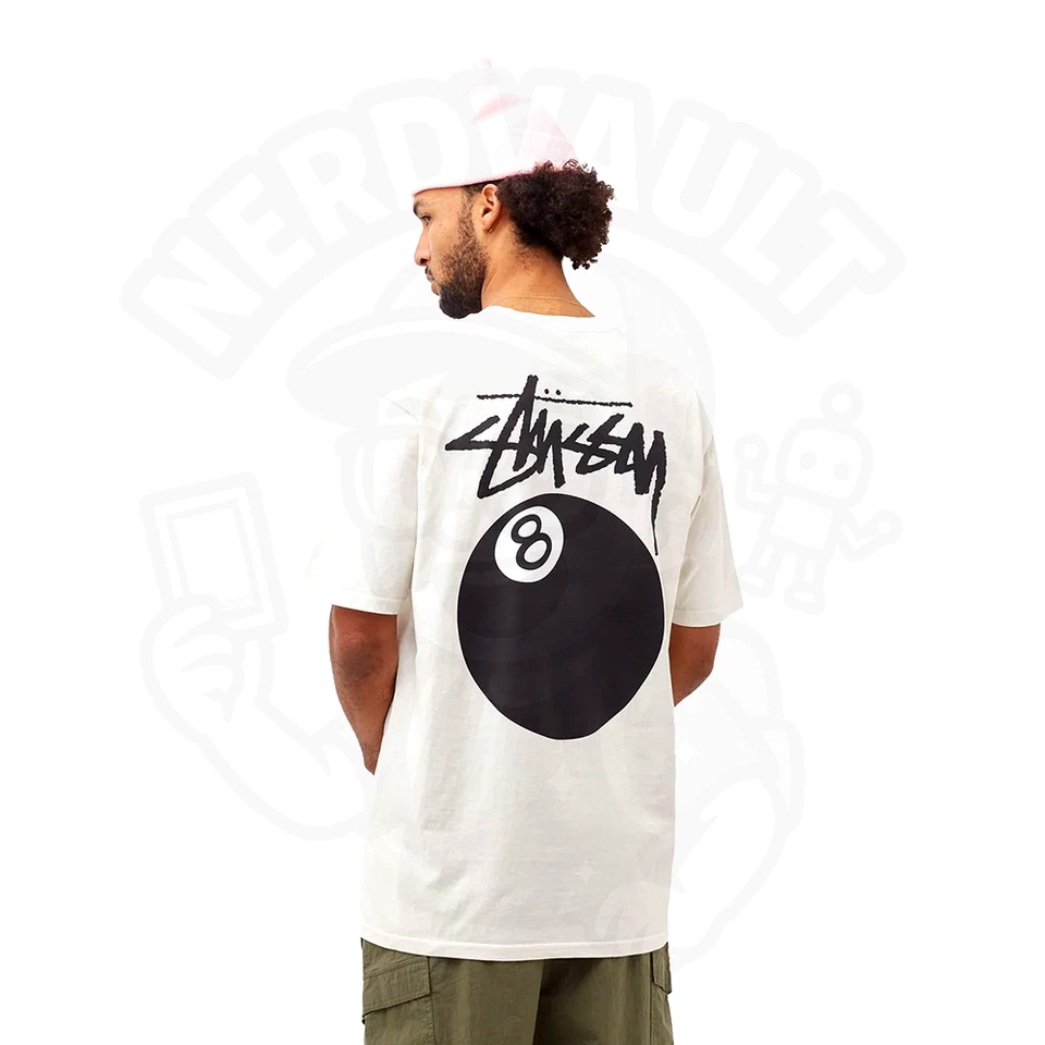 Stussy 8 Ball Pigment Dyed T-Shirts Natural White Men's (SS24) - Imagen 3 de 4