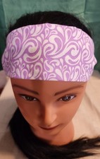 handmade Fabric headband Purple And White