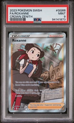 2023 POKEMON SWORD & SHIELD CROWN ZENITH #GG66 FULL ART/ROXANNE PSA 9
