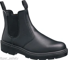 Tuffking 9551 S1P Black Chelsea Dealer Steel Toe Cap Safety Boots Work Boot PPE