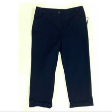 Style Co Women Pants 8 Navy Stretch Capri Tummy Control