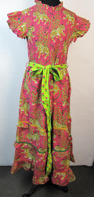 Printfresh Ready to Ruffle Dress in Bagheera Leopard Smocked Cotton Dress Sz 1X